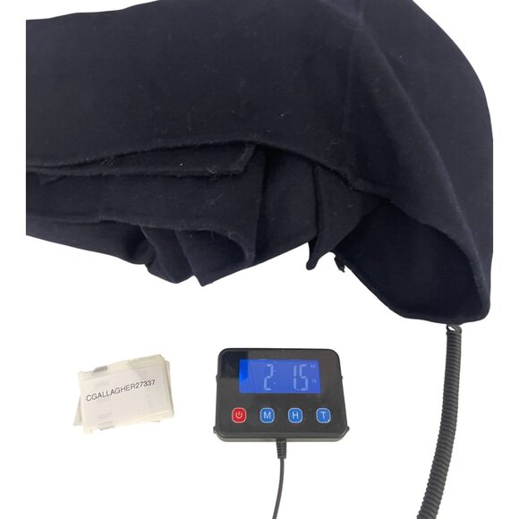Massimo Dutti Womens Poncho Cape Navy Blue M Medium Button Wool 6412/732 NWOT - Picture 13 of 13